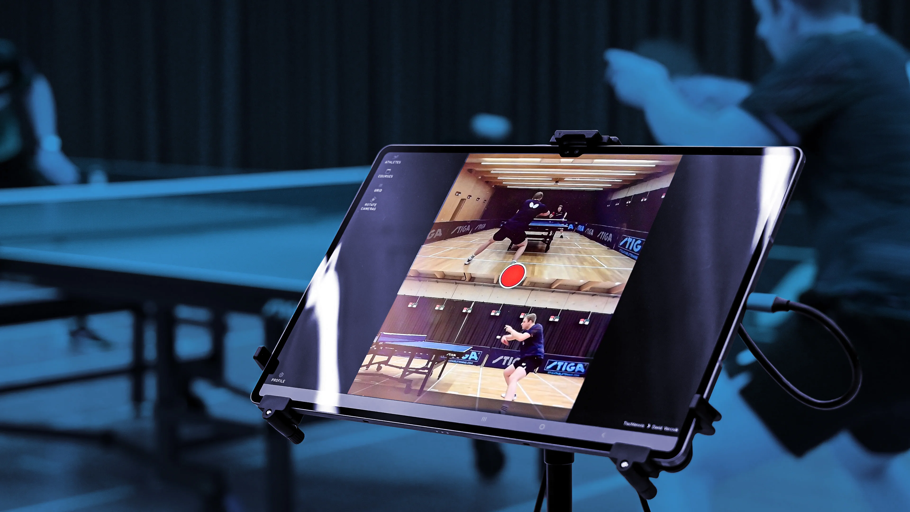 movAcam Dual-Kamera-Analyse aus zwei Perspektiven für Tischtennis