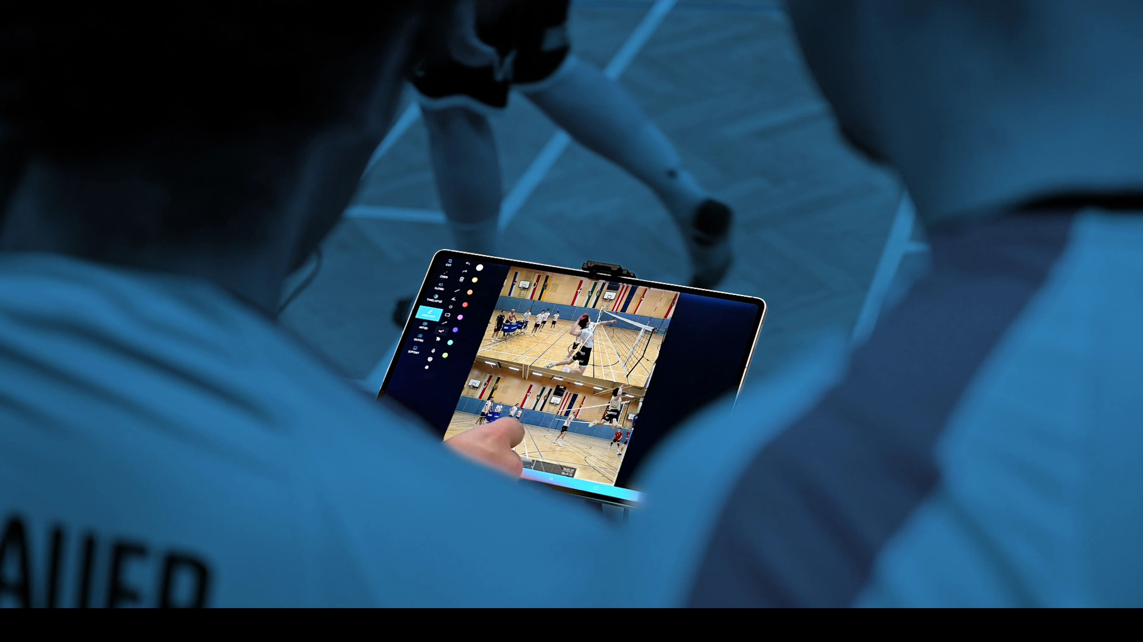 movAcam Dual-Kamera-Analyse aus zwei Perspektiven für Volleyball