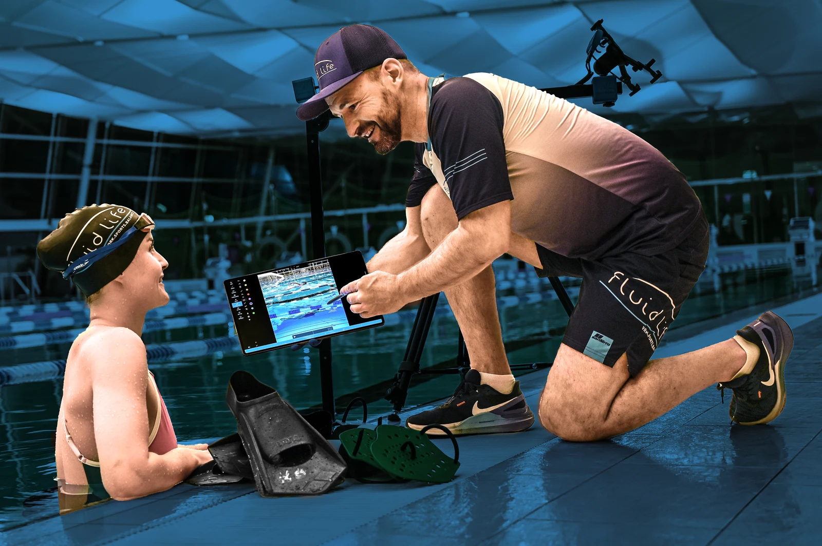 Schwimmtechnik-Analyse aus zwei Perspektiven mit movAcam
