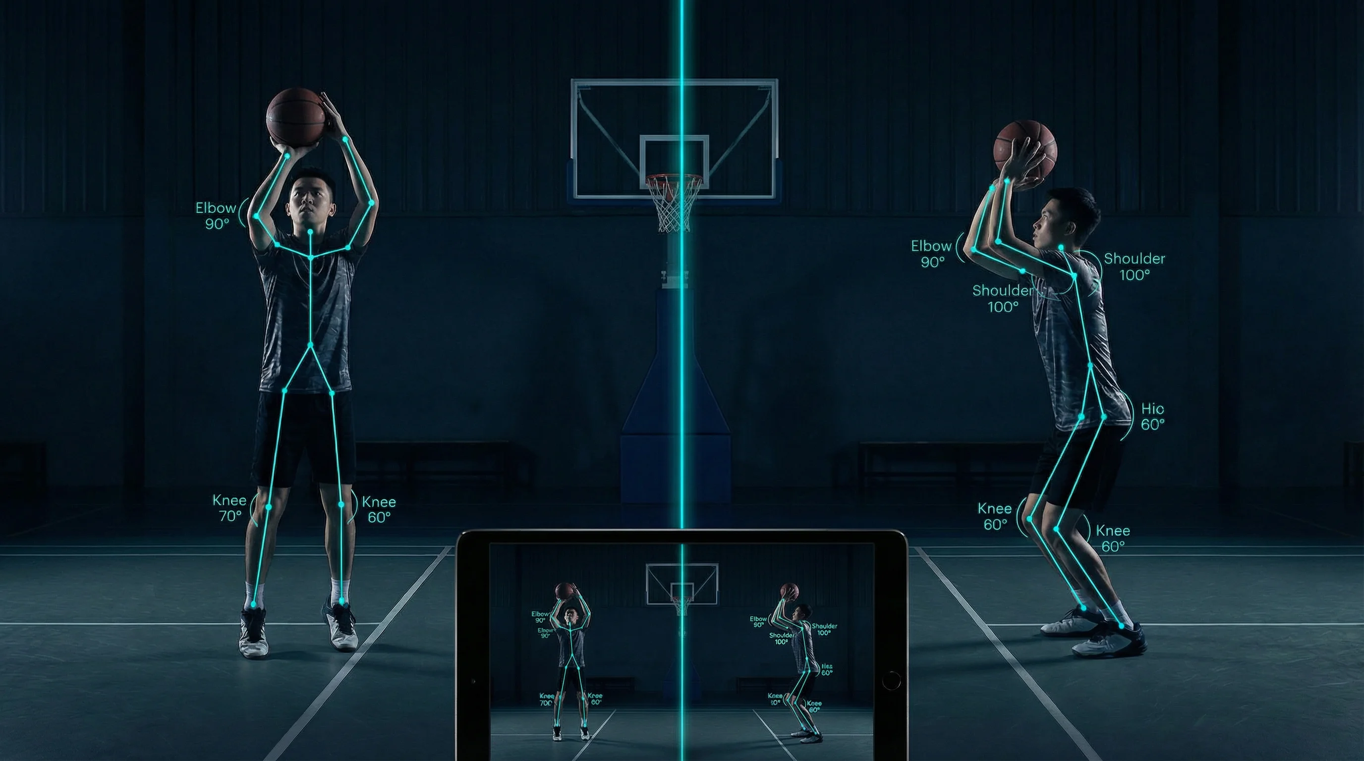 Basketball-Wurfanalyse aus zwei Perspektiven mit MovAcam