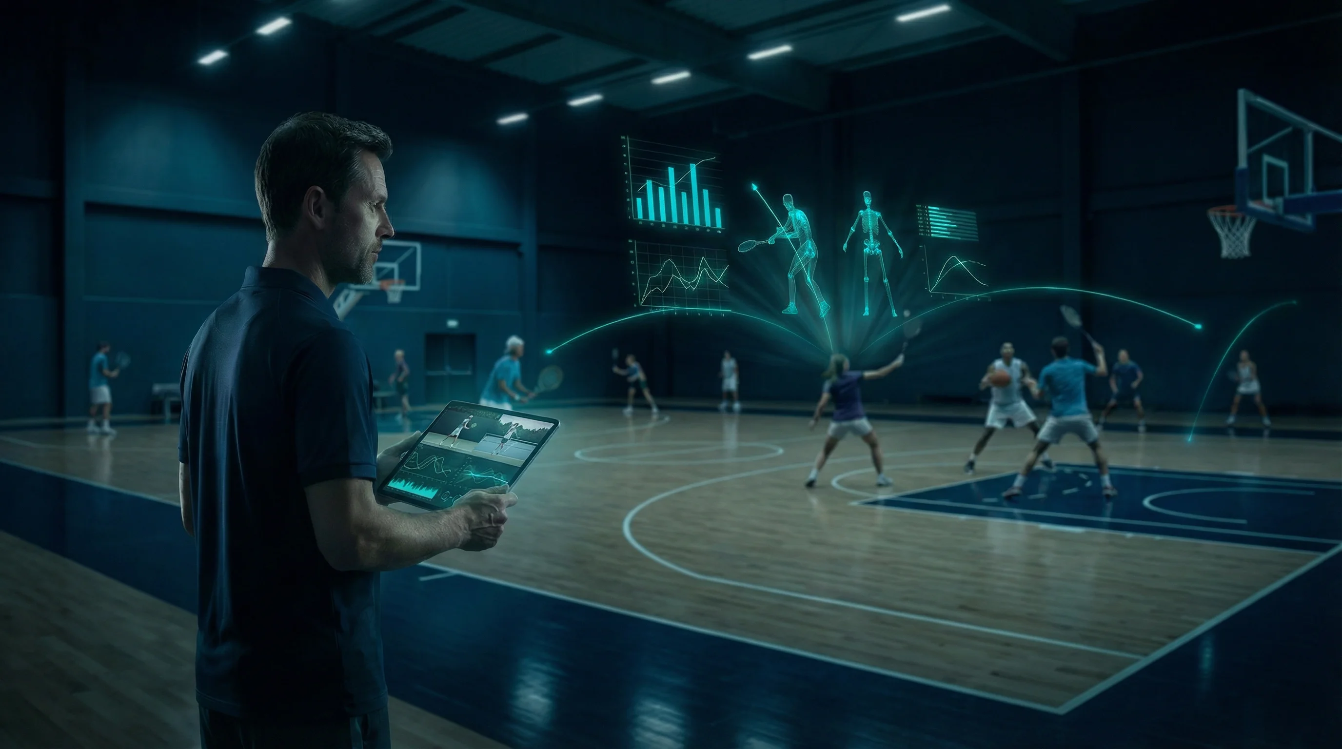 Basketballtrainer nutzt MovAcam Tablet für Echtzeit-Analyse