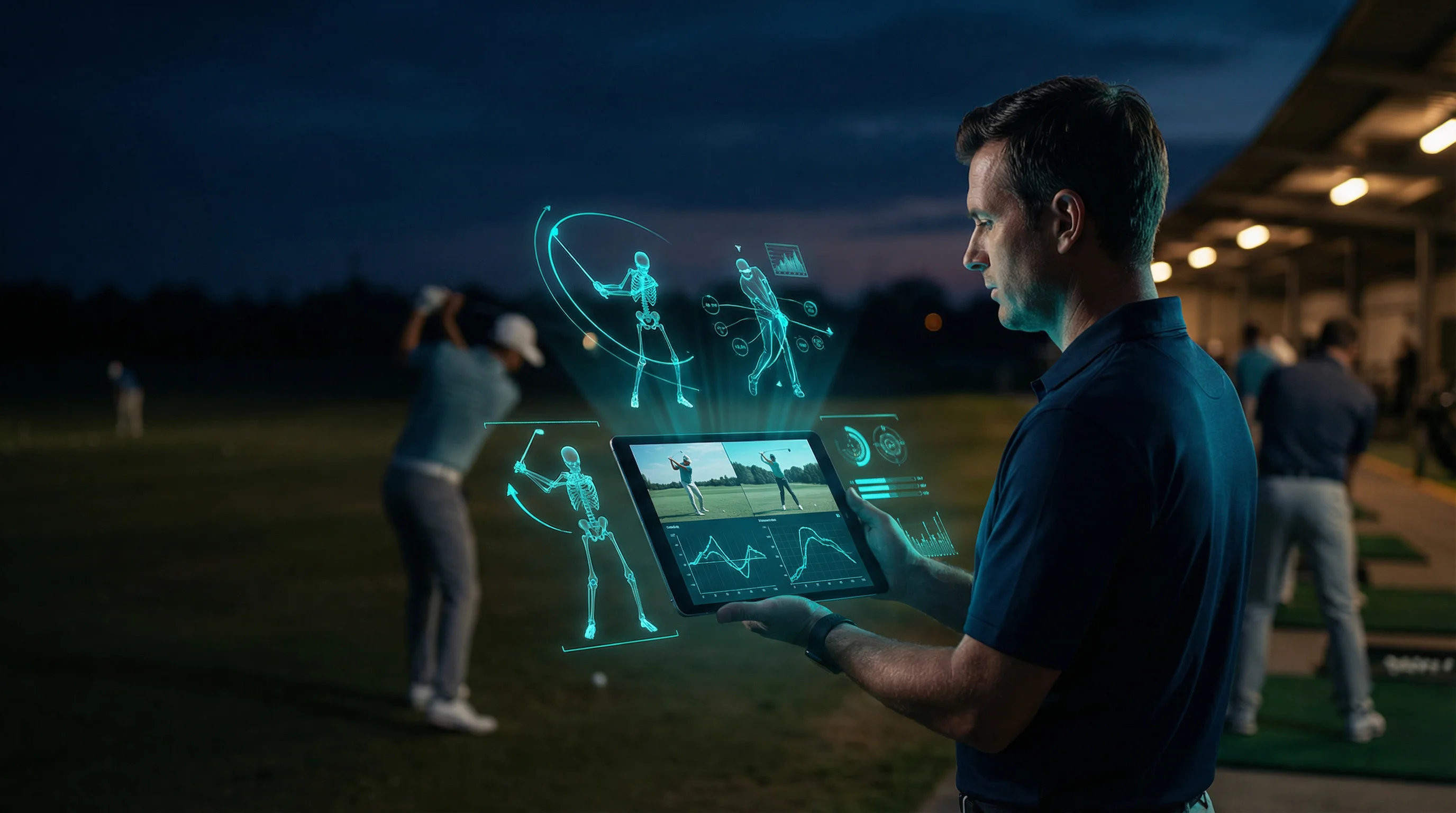 Golftrainer nutzt MovAcam Tablet für Echtzeit-Analyse