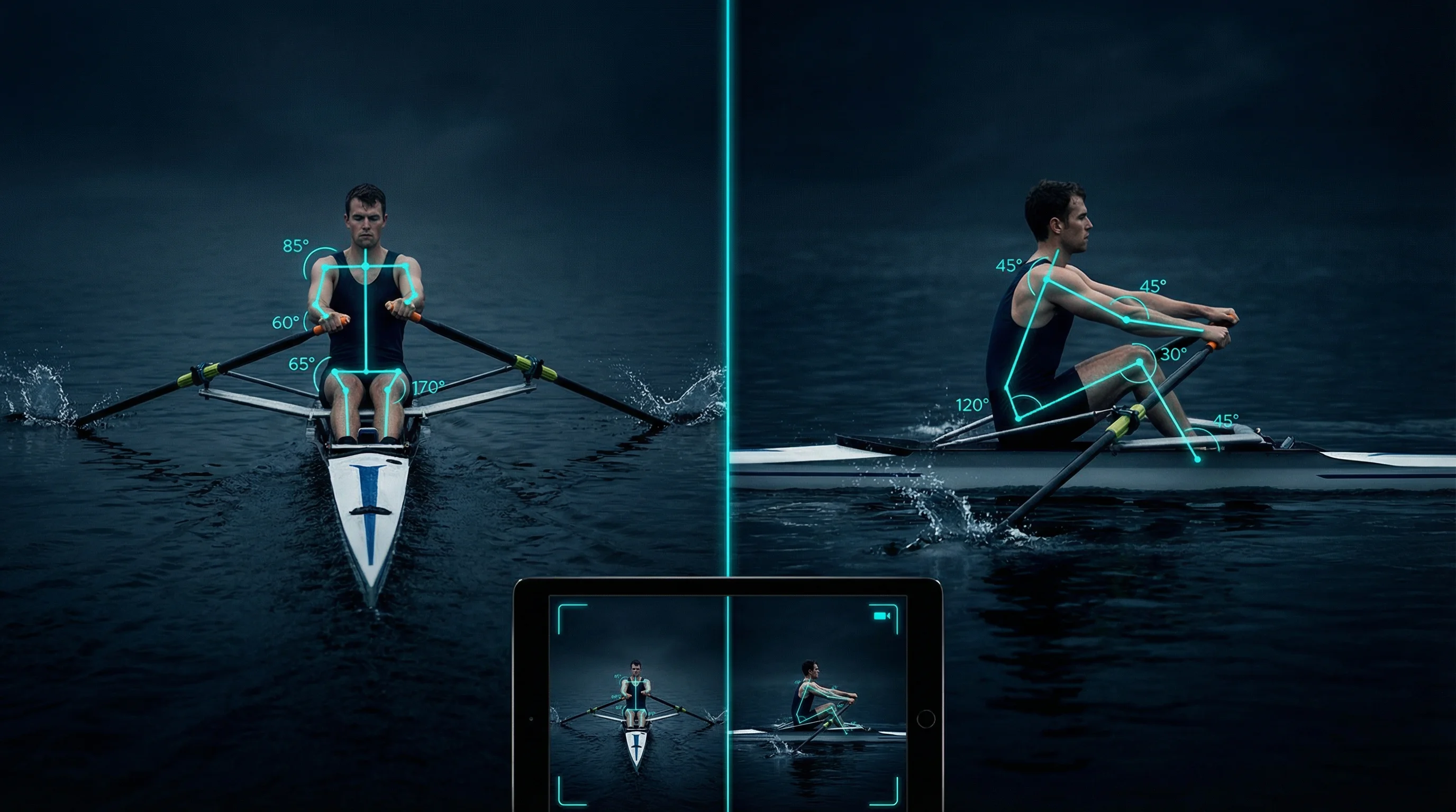 Rudertechnik-Analyse aus zwei Perspektiven mit MovAcam