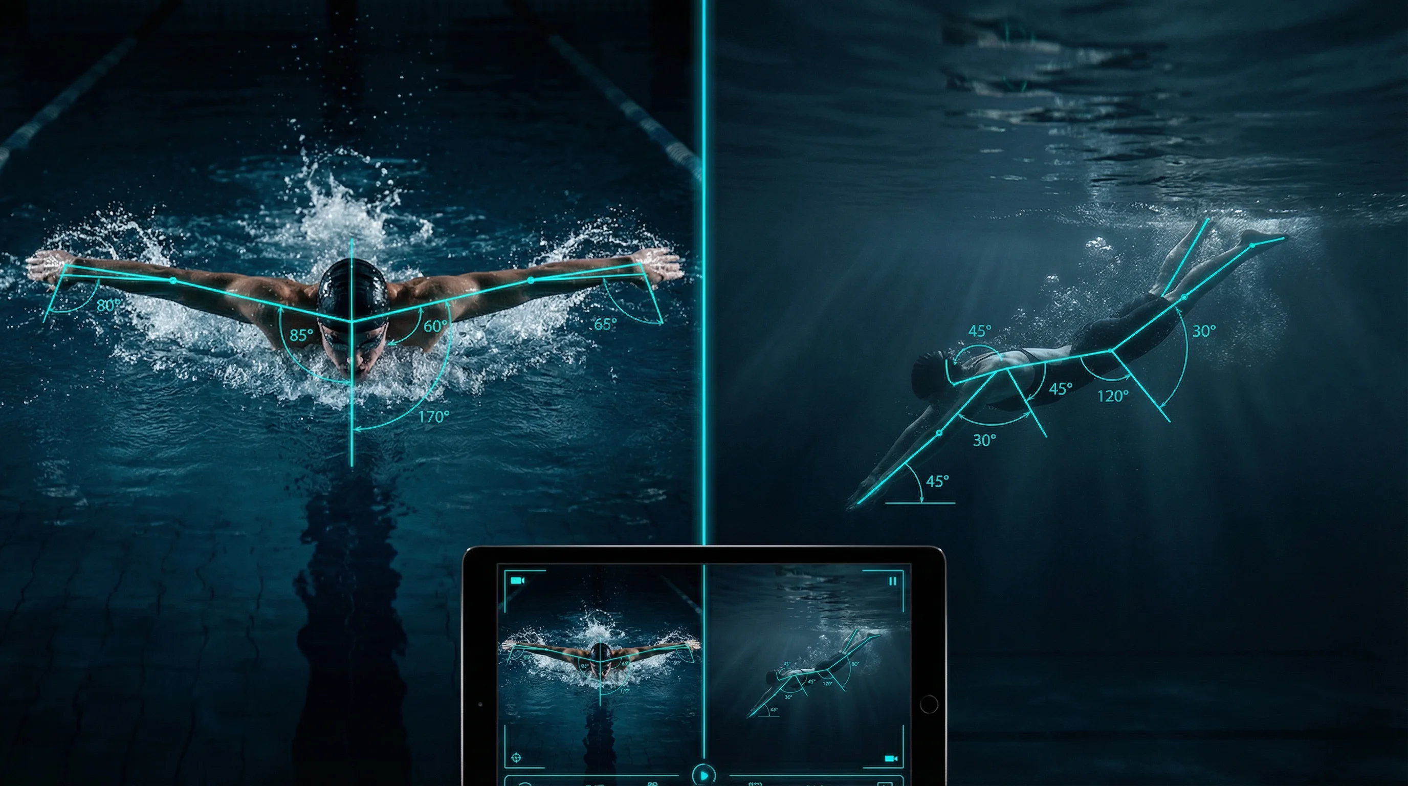 Schwimmtechnik-Analyse aus zwei Perspektiven mit MovAcam