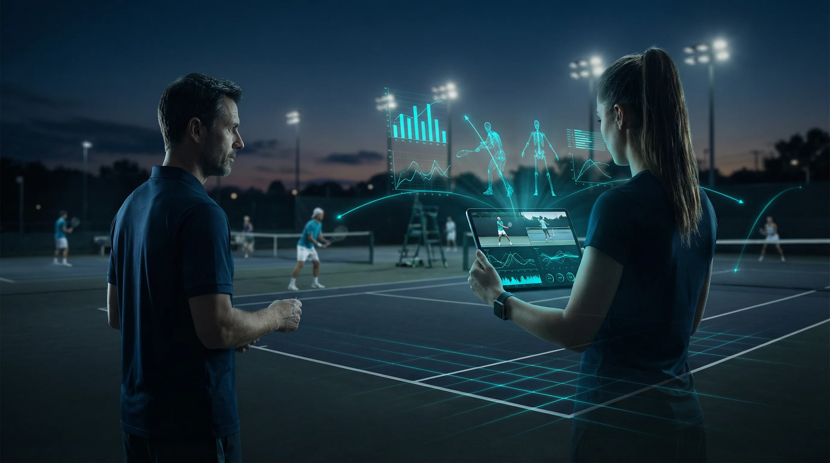 Tennistrainer nutzt MovAcam Tablet für Echtzeit-Analyse