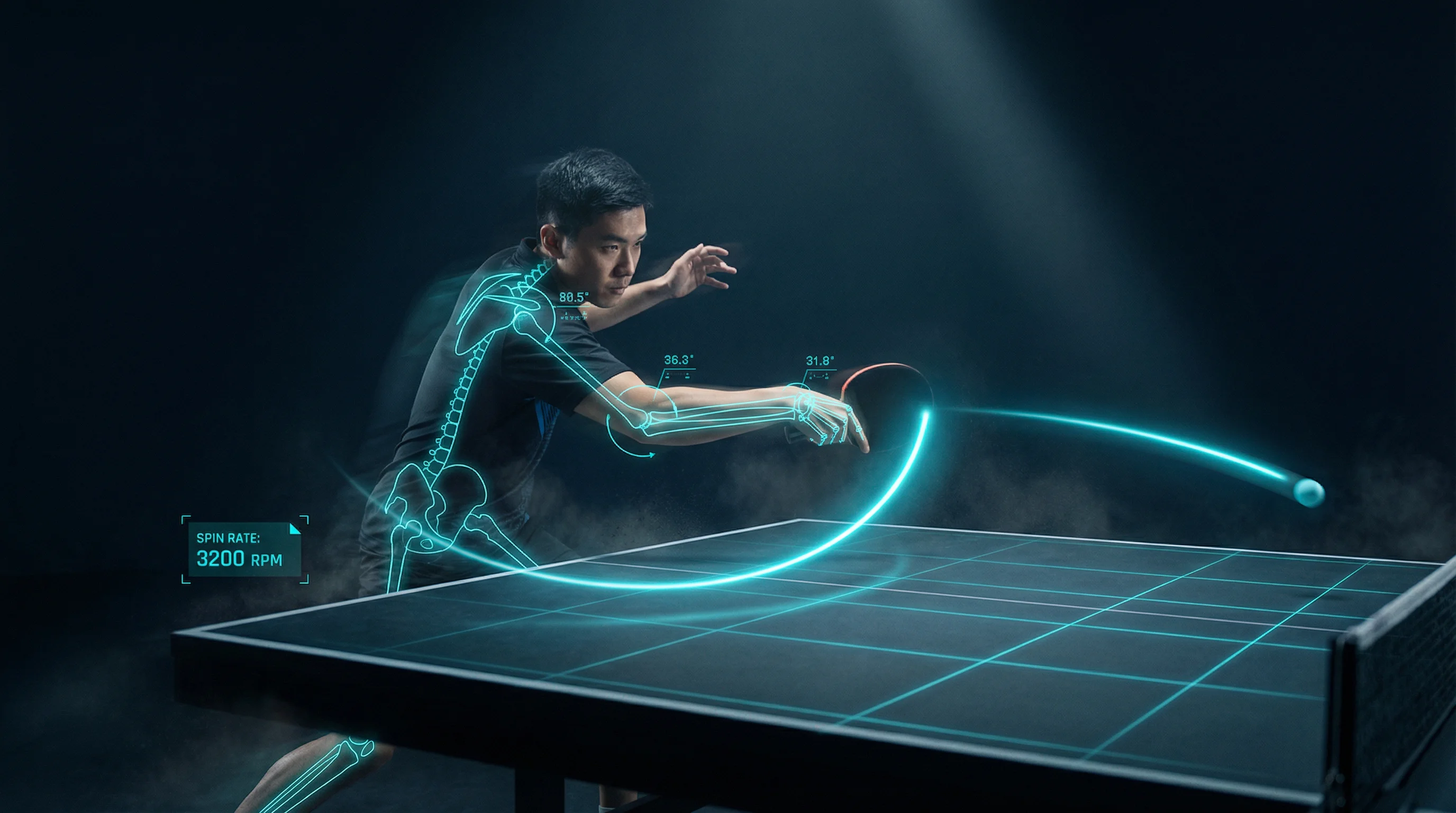 Tischtennis-Bewegungsanalyse mit MovAcam Dual-Kamera-System