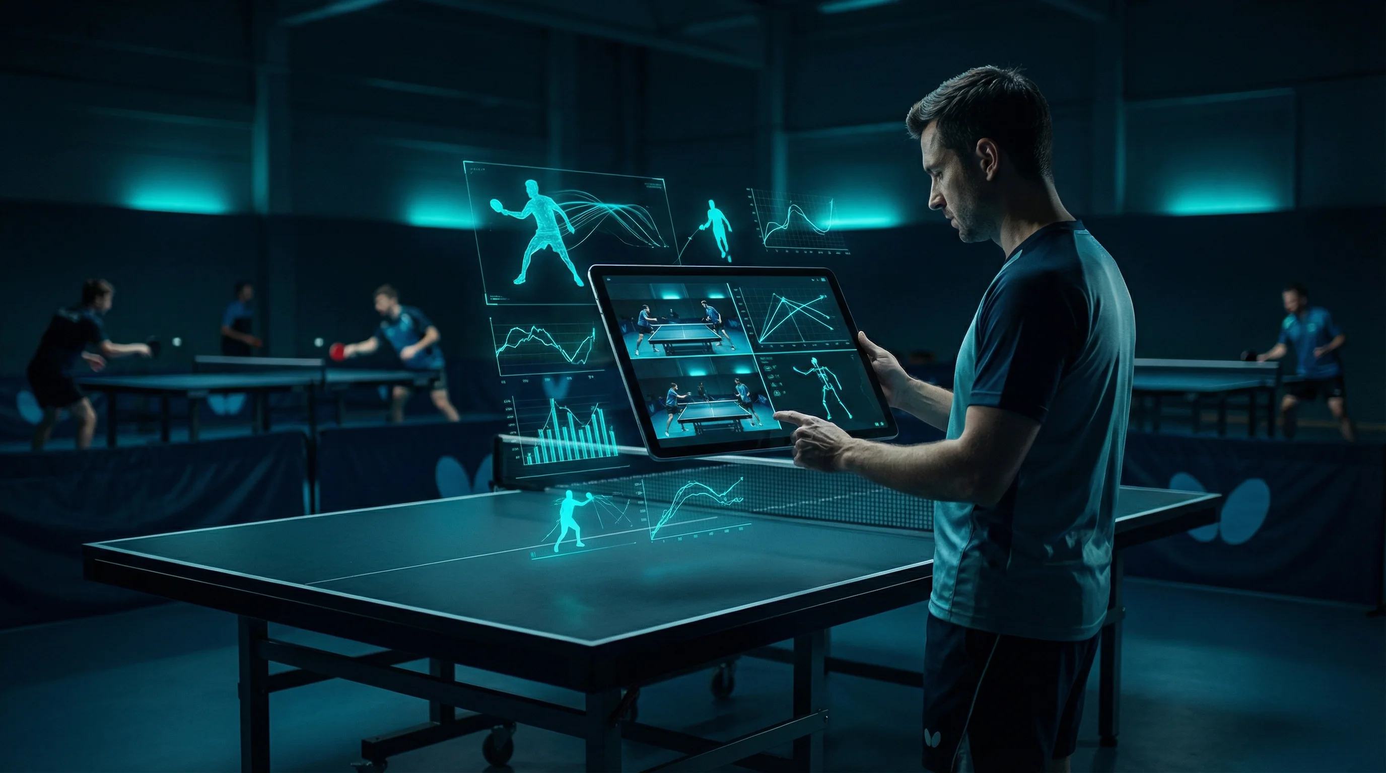 Tischtennistrainer nutzt MovAcam Tablet für Echtzeit-Analyse