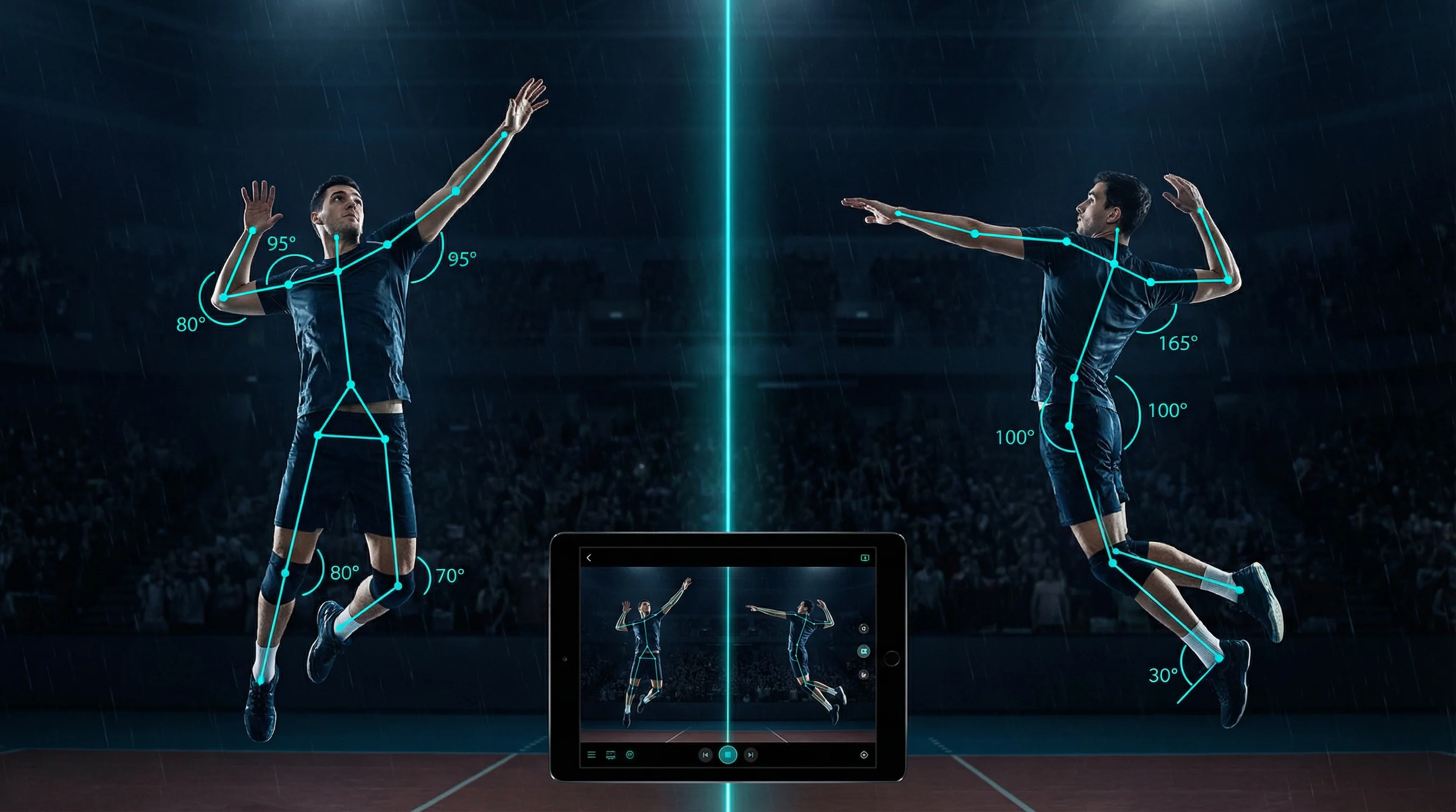 Volleyball-Angriffsanalyse aus zwei Perspektiven mit MovAcam