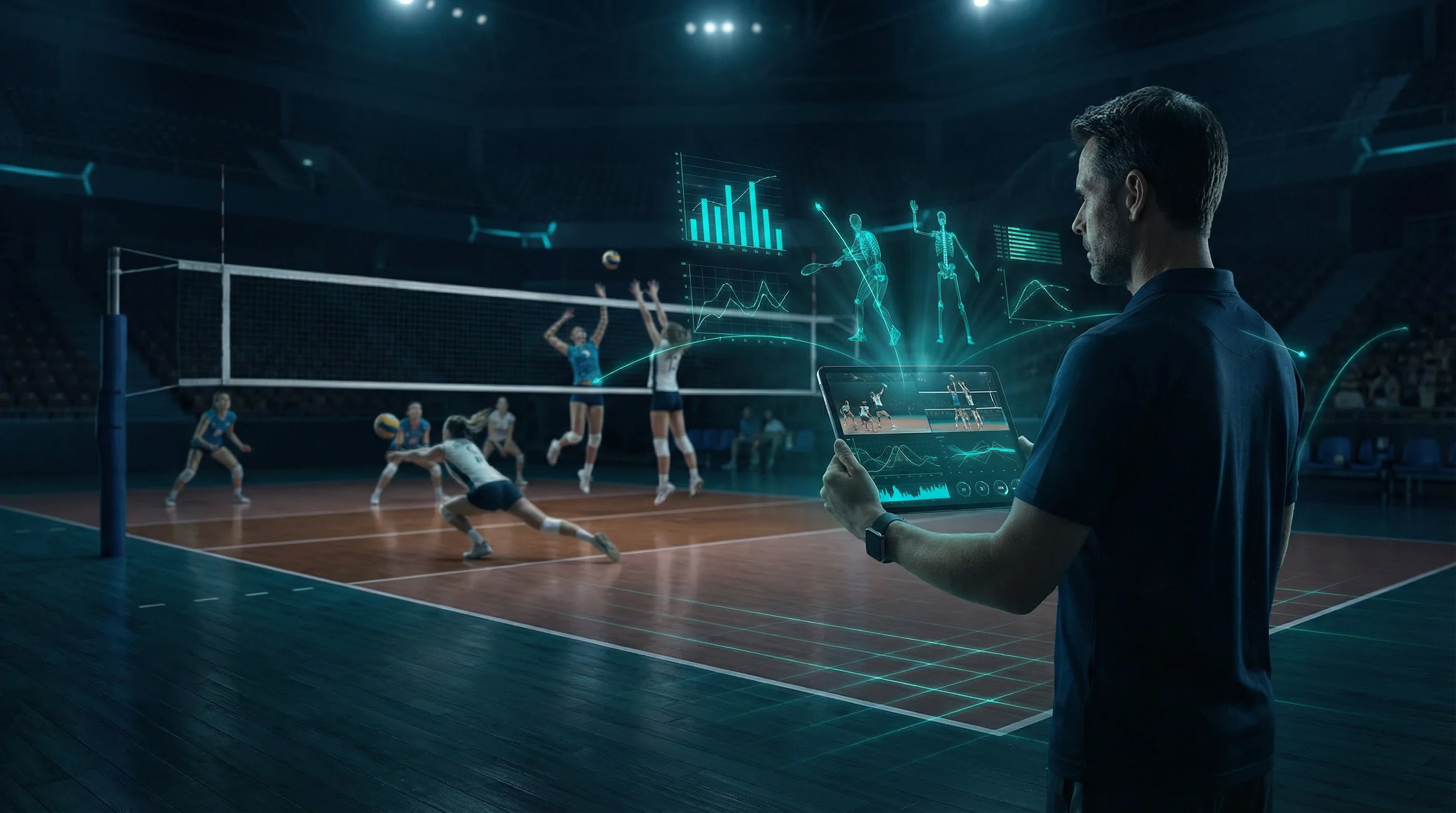 Volleyballtrainer nutzt MovAcam Tablet für Echtzeit-Analyse