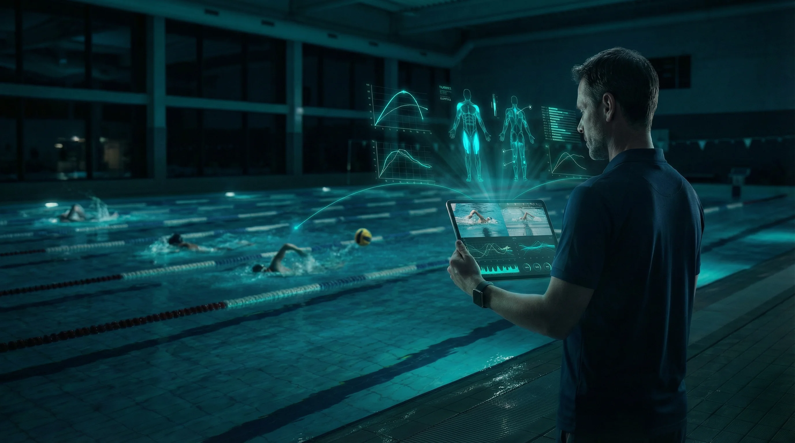 Wasserballtrainer nutzt MovAcam Tablet für Echtzeit-Analyse